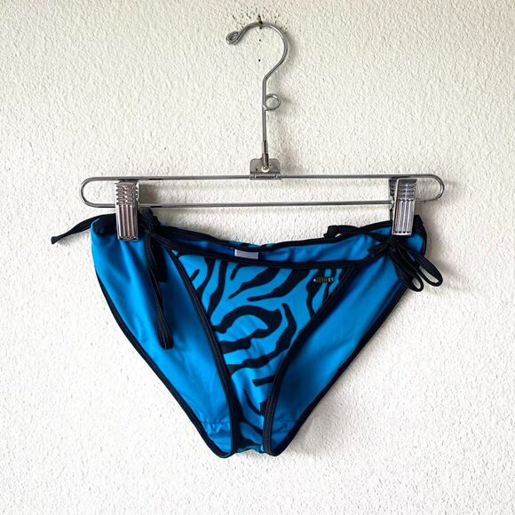 PINK Victoria's Secret Blue Zebra Print Bikini Bottom Women's XS - Picture 1 of 4